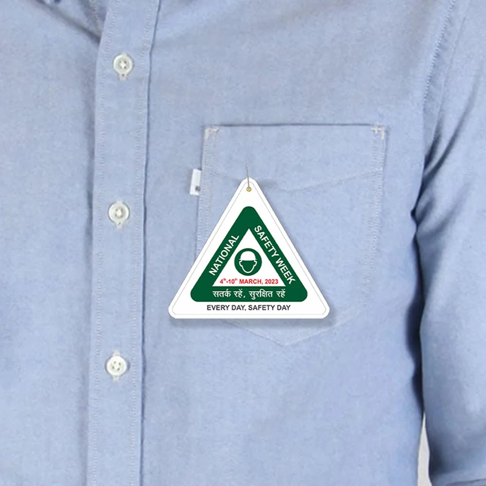 National Safety Week Badges - Triangular (Pack of 25 Pieces )