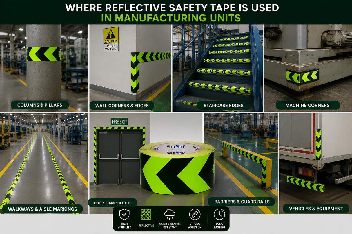 VisualMitra High Visibility Reflective Floor Tape.