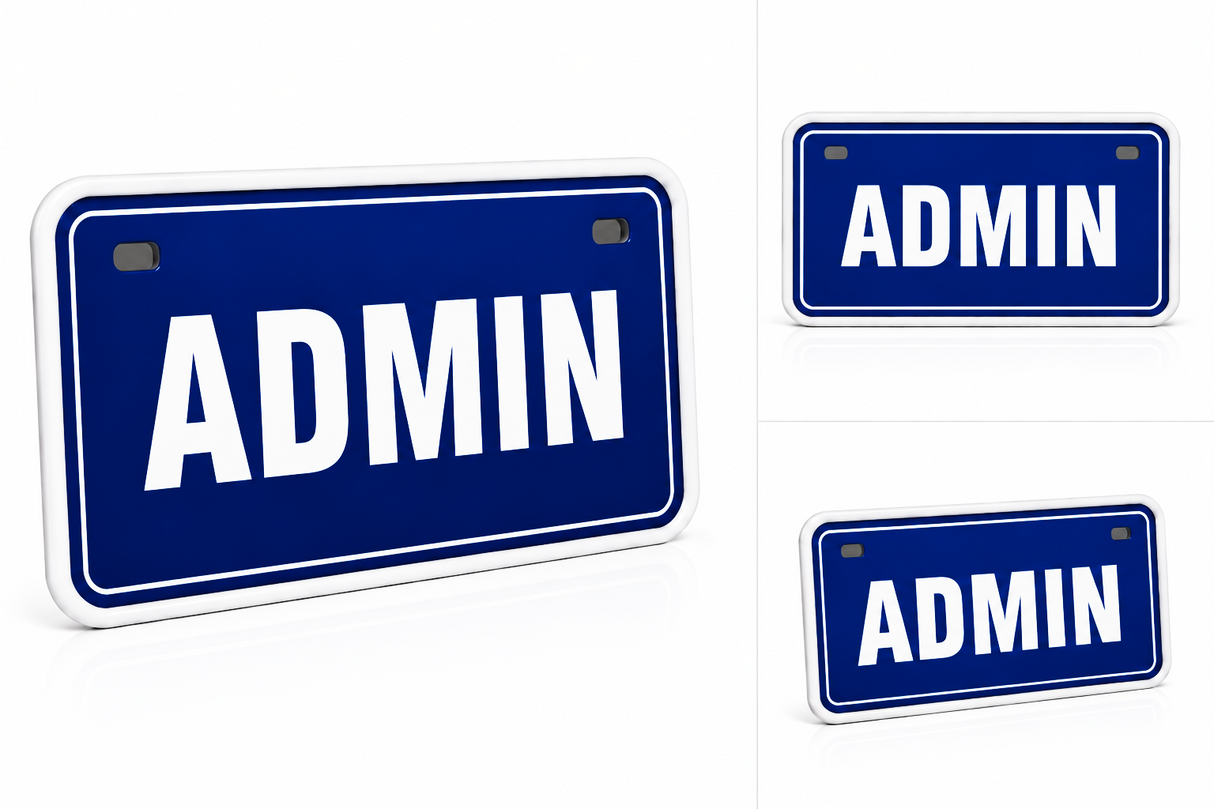 Powder Coated Name Plate with Sticker.