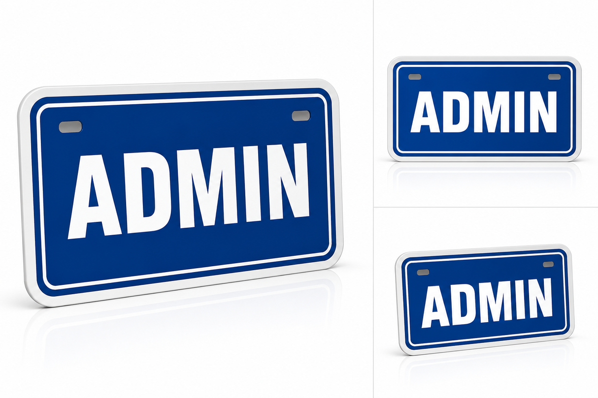 Powder Coated Name Plate with Sticker.