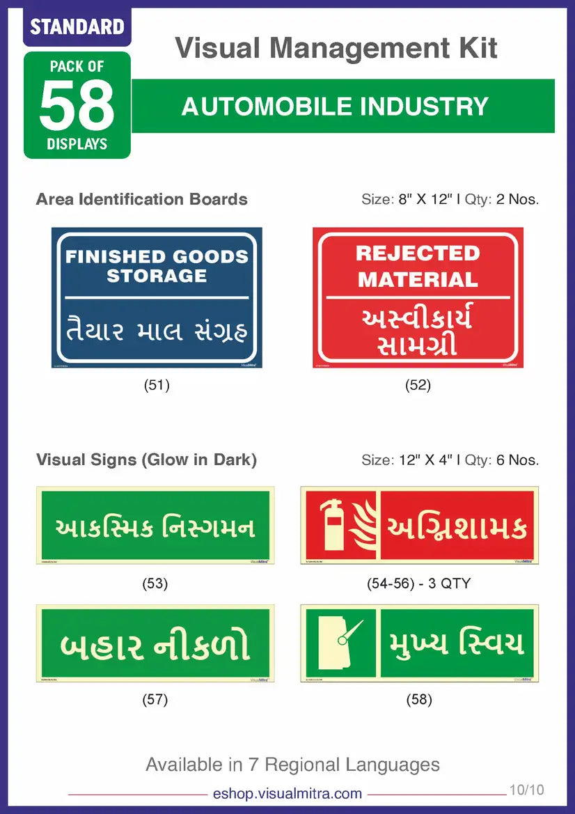 Standard Kit - Automotive Industry Visual Management Kit