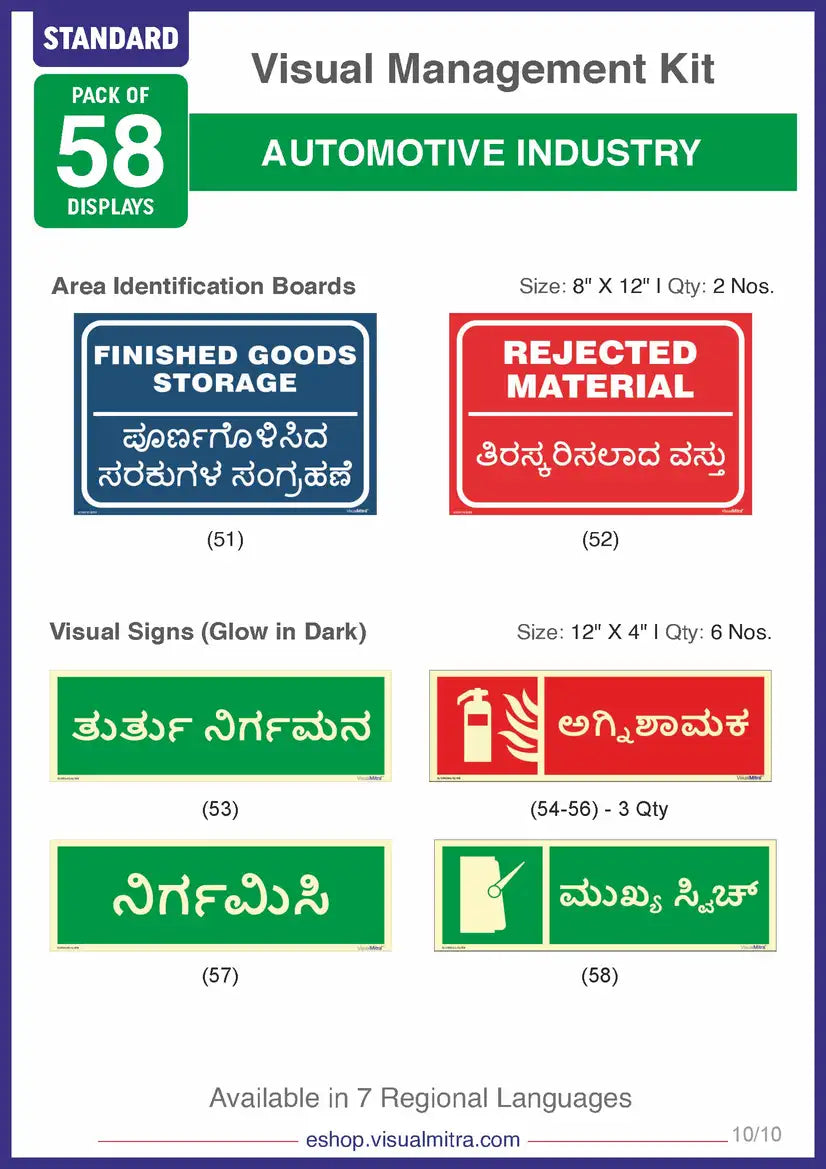 Standard Kit - Automotive Industry Visual Management Kit