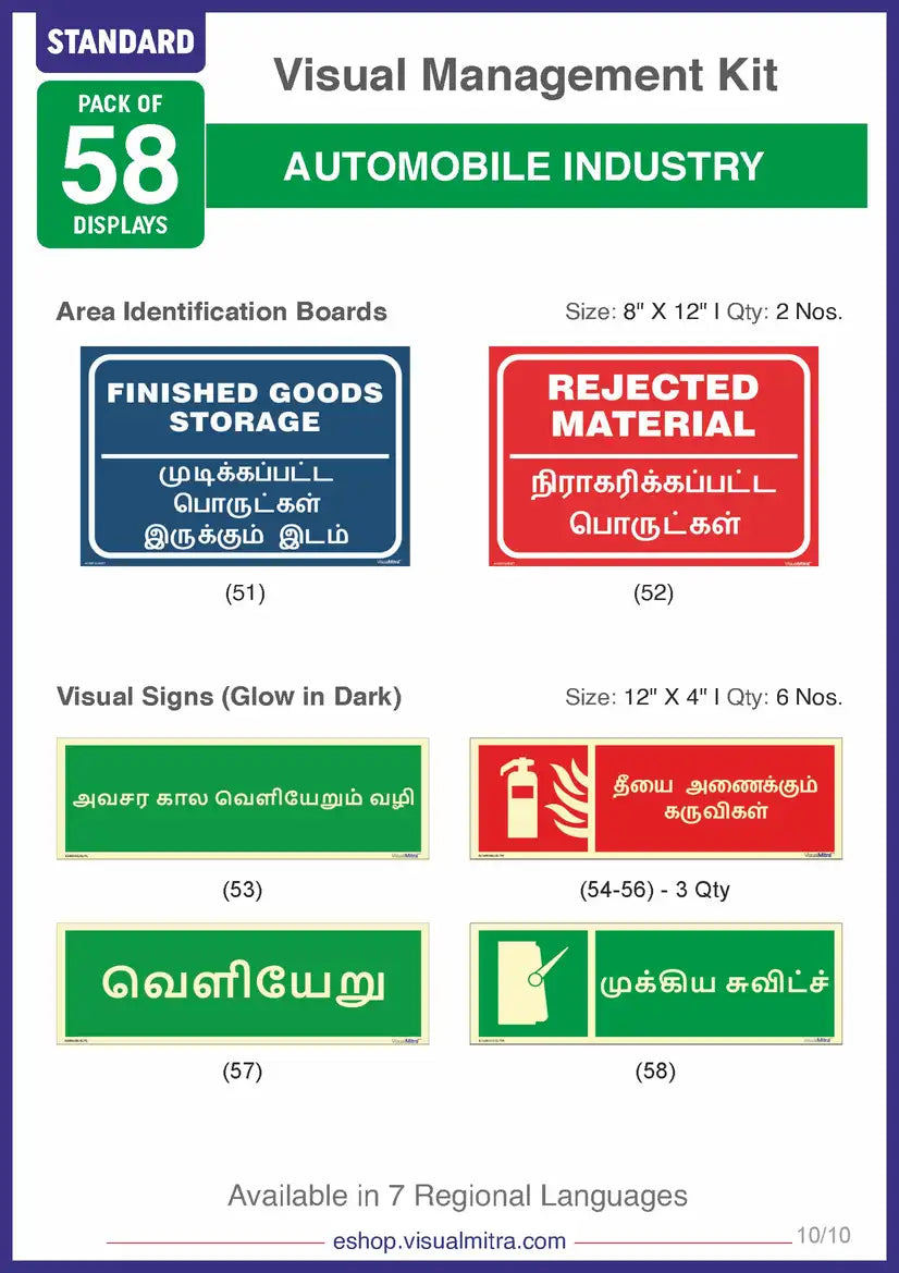 Standard Kit - Automotive Industry Visual Management Kit