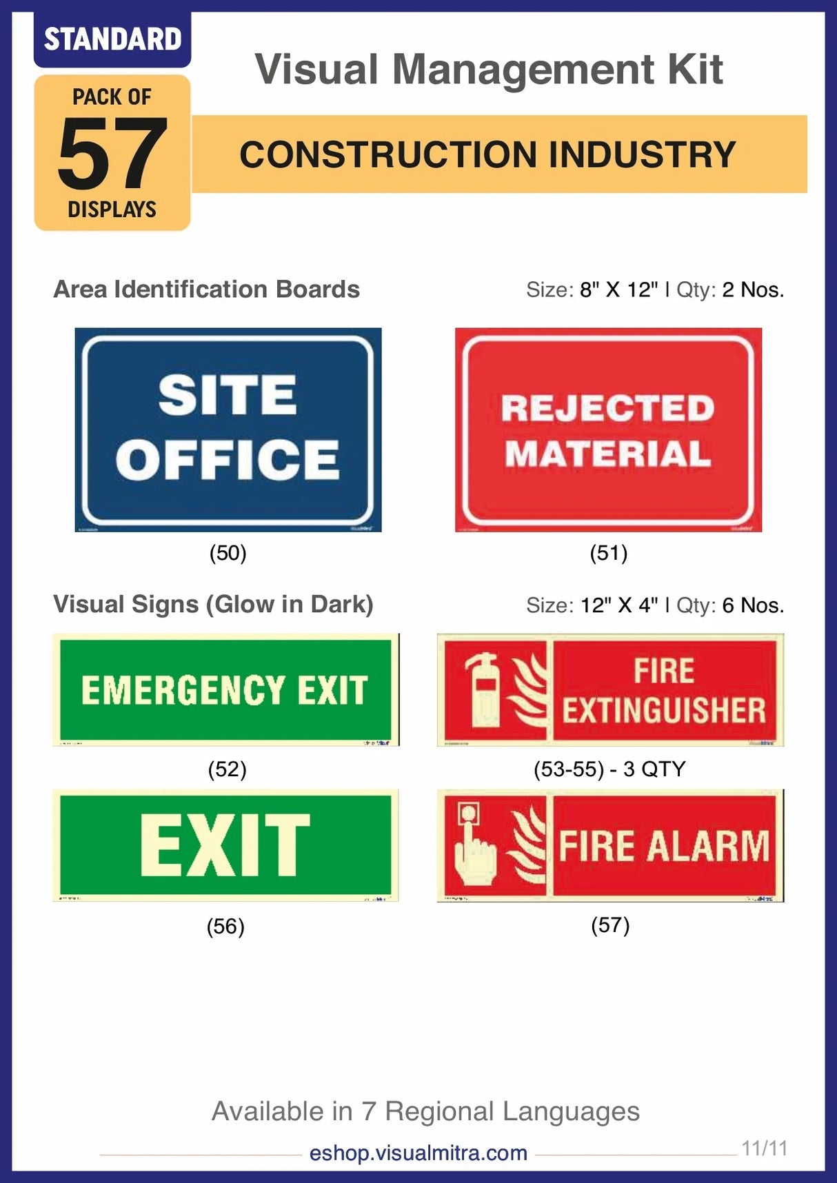 Standard Kit - Construction Industry Visual Management Kit