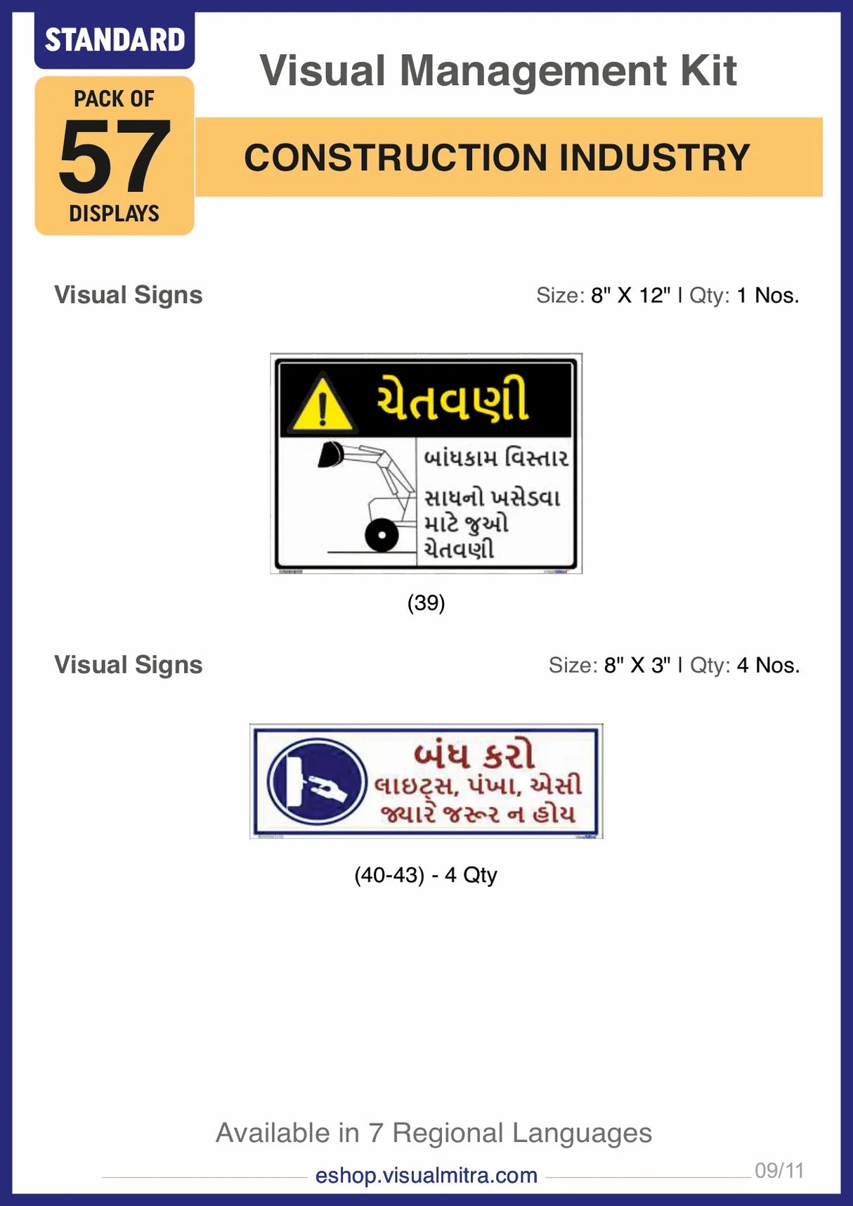 Standard Kit - Construction Industry Visual Management Kit