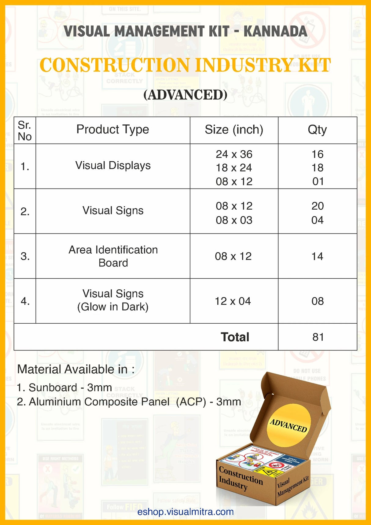 Advanced Kit - Construction Industry Visual Management Kit