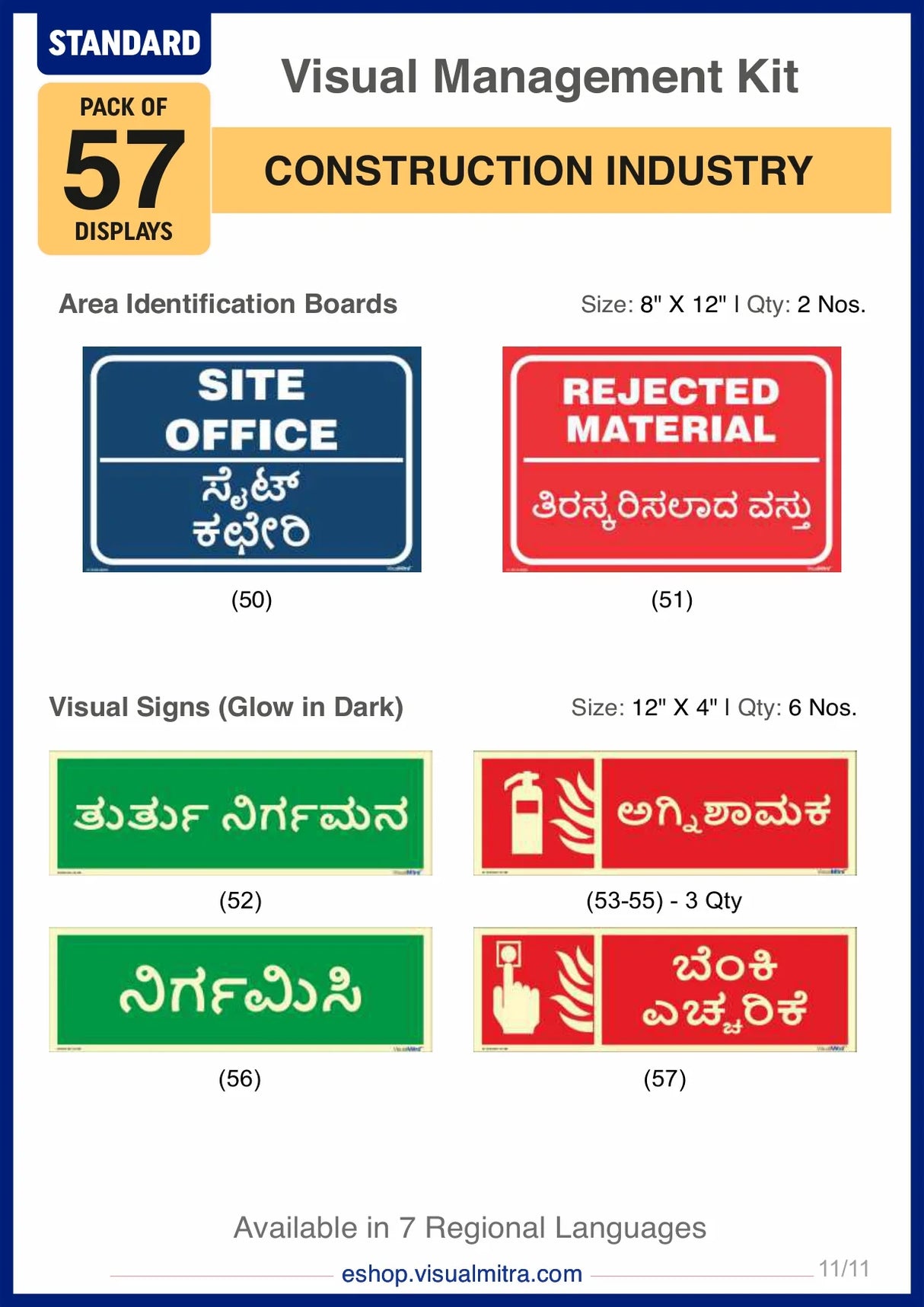 Standard Kit - Construction Industry Visual Management Kit