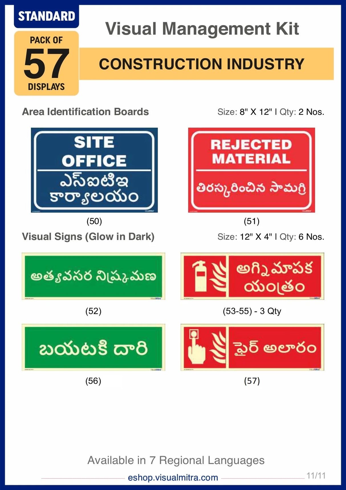 Standard Kit - Construction Industry Visual Management Kit