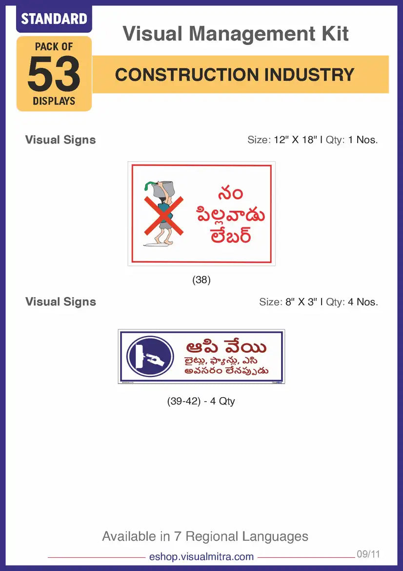Standard Kit - Construction Industry Visual Management Kit