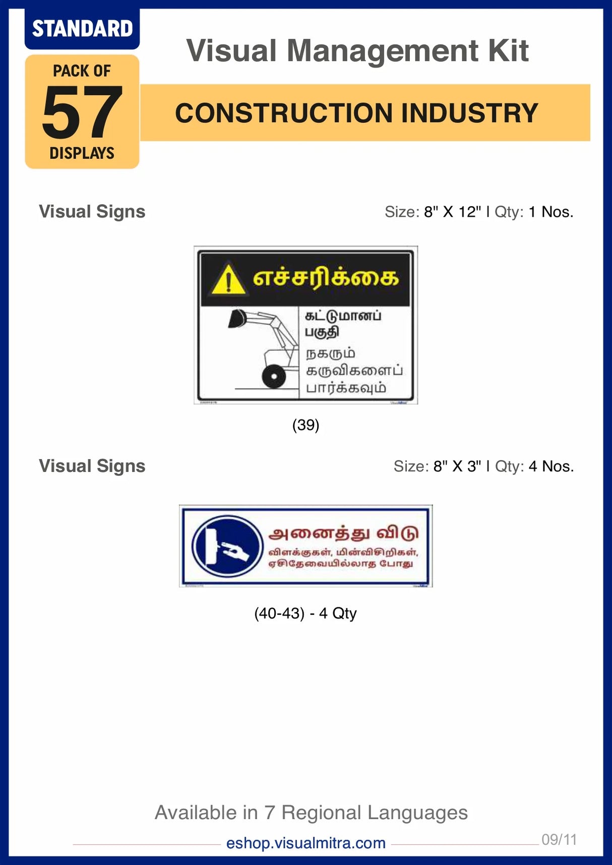 Standard Kit - Construction Industry Visual Management Kit