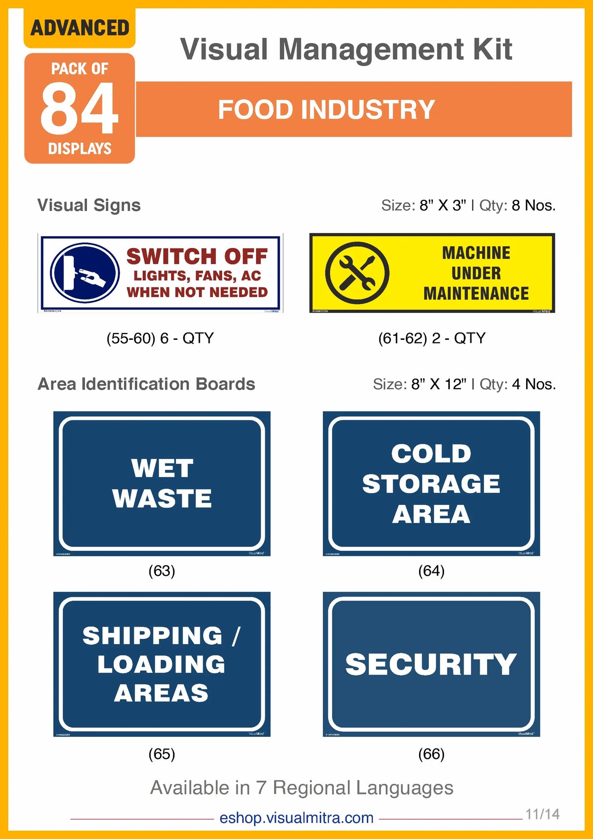 Advanced Kit - Food Industry Visual Management Kit