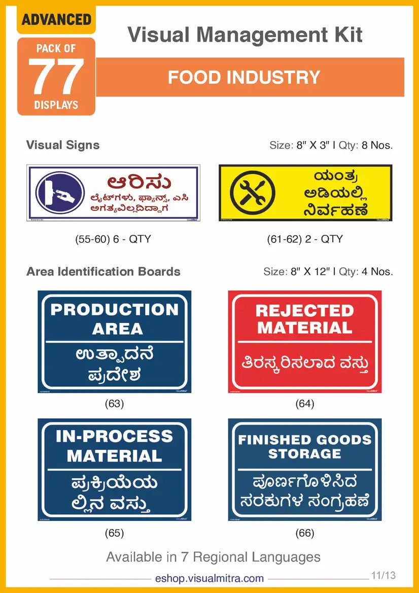 Advanced Kit - Food Industry Visual Management Kit