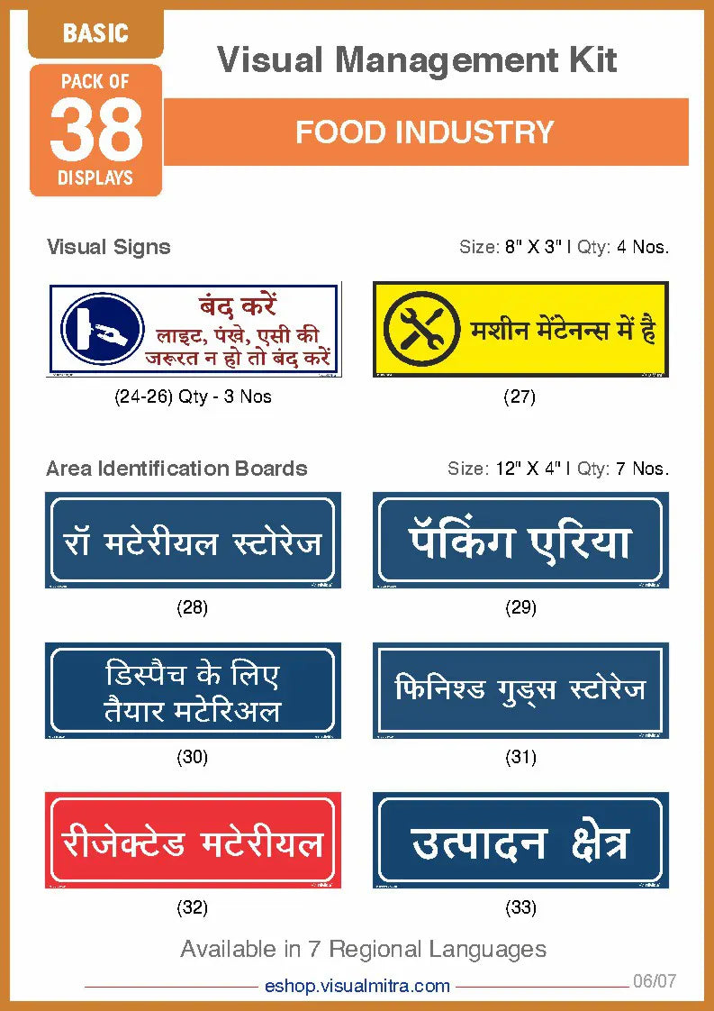 Basic Kit- Food Industry Visual Management Kit