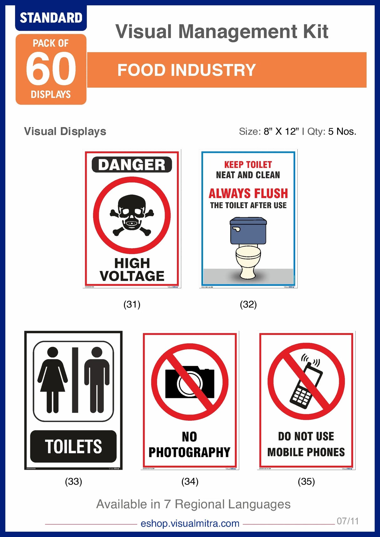Standard Kit- Food Industry Visual Management Kit