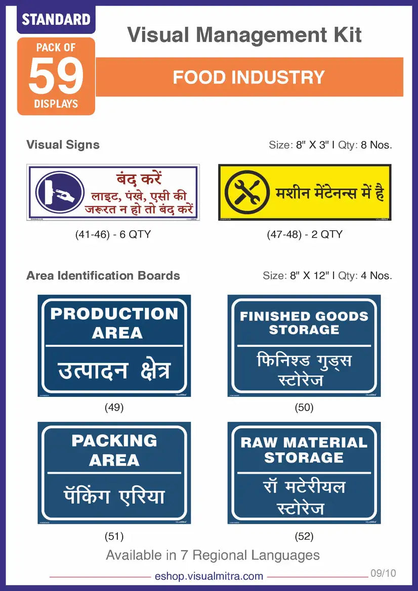 Standard Kit- Food Industry Visual Management Kit