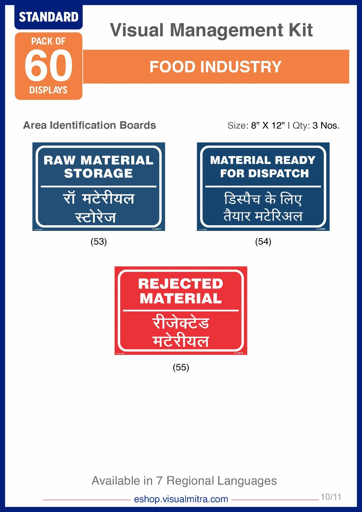 Standard Kit- Food Industry Visual Management Kit