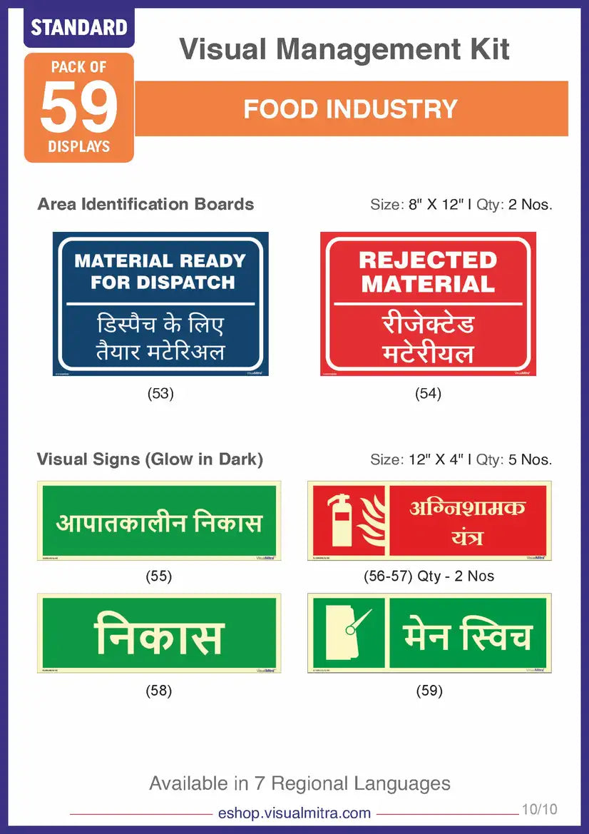 Standard Kit- Food Industry Visual Management Kit