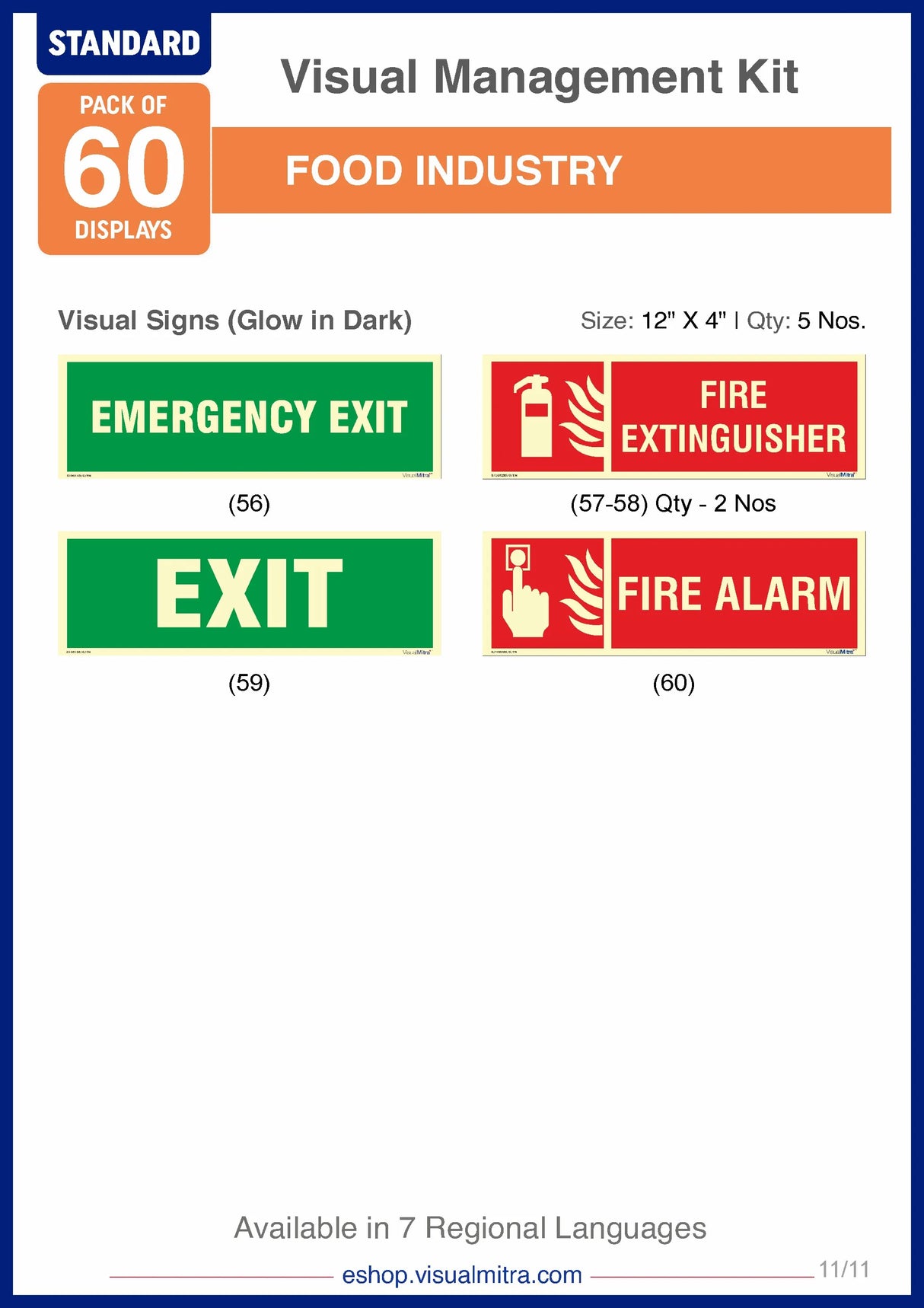 Standard Kit- Food Industry Visual Management Kit