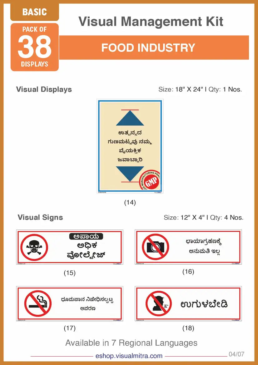 Basic Kit- Food Industry Visual Management Kit