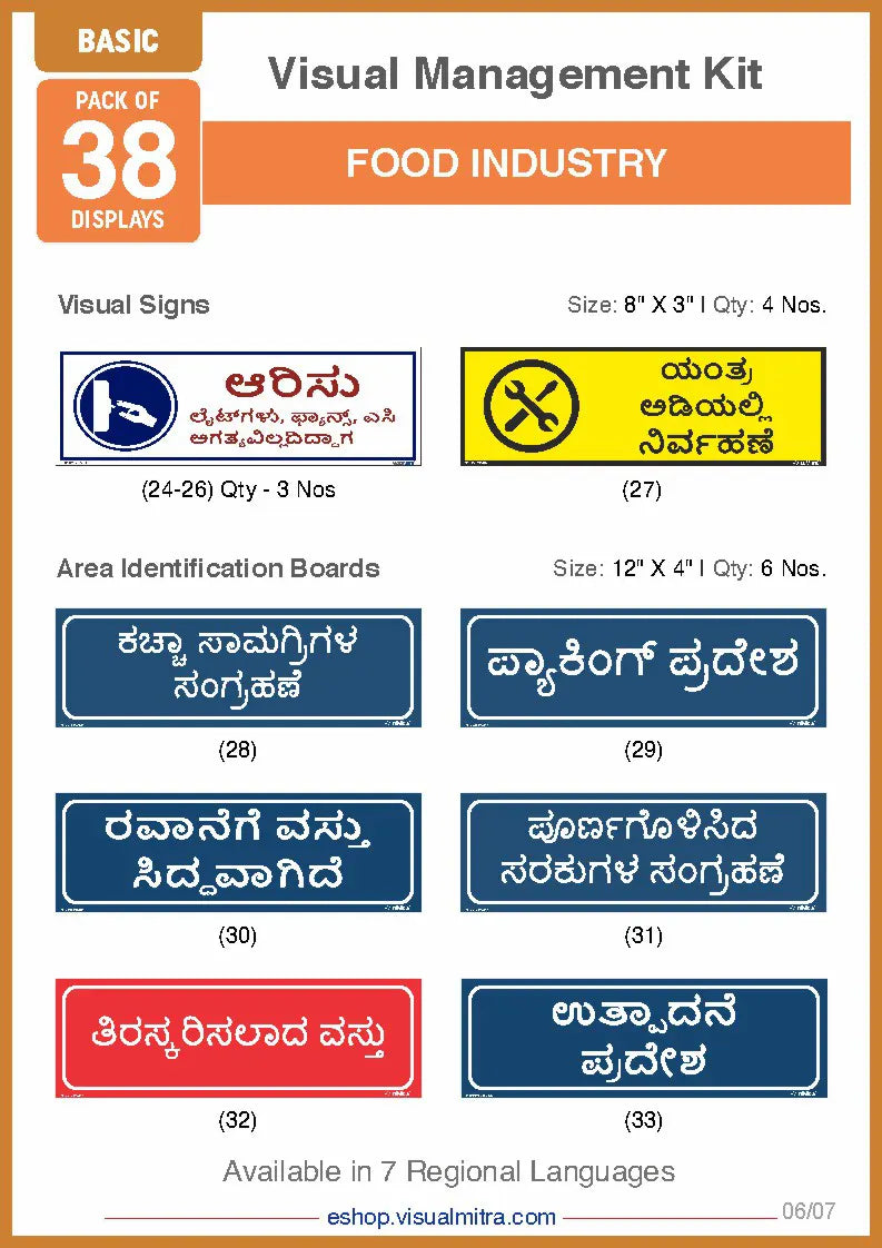 Basic Kit- Food Industry Visual Management Kit