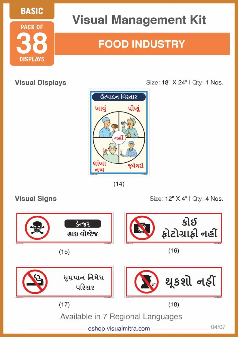 Basic Kit- Food Industry Visual Management Kit