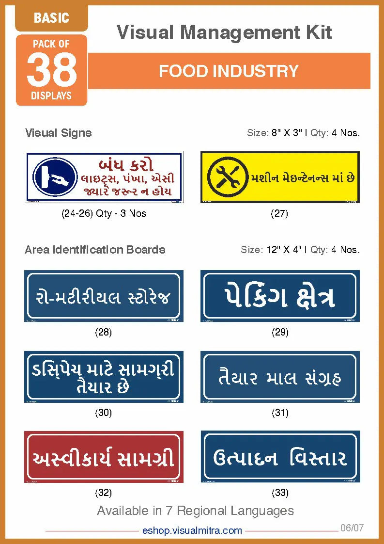 Basic Kit- Food Industry Visual Management Kit