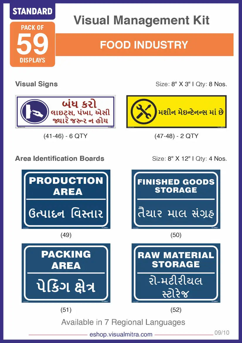 Standard Kit- Food Industry Visual Management Kit