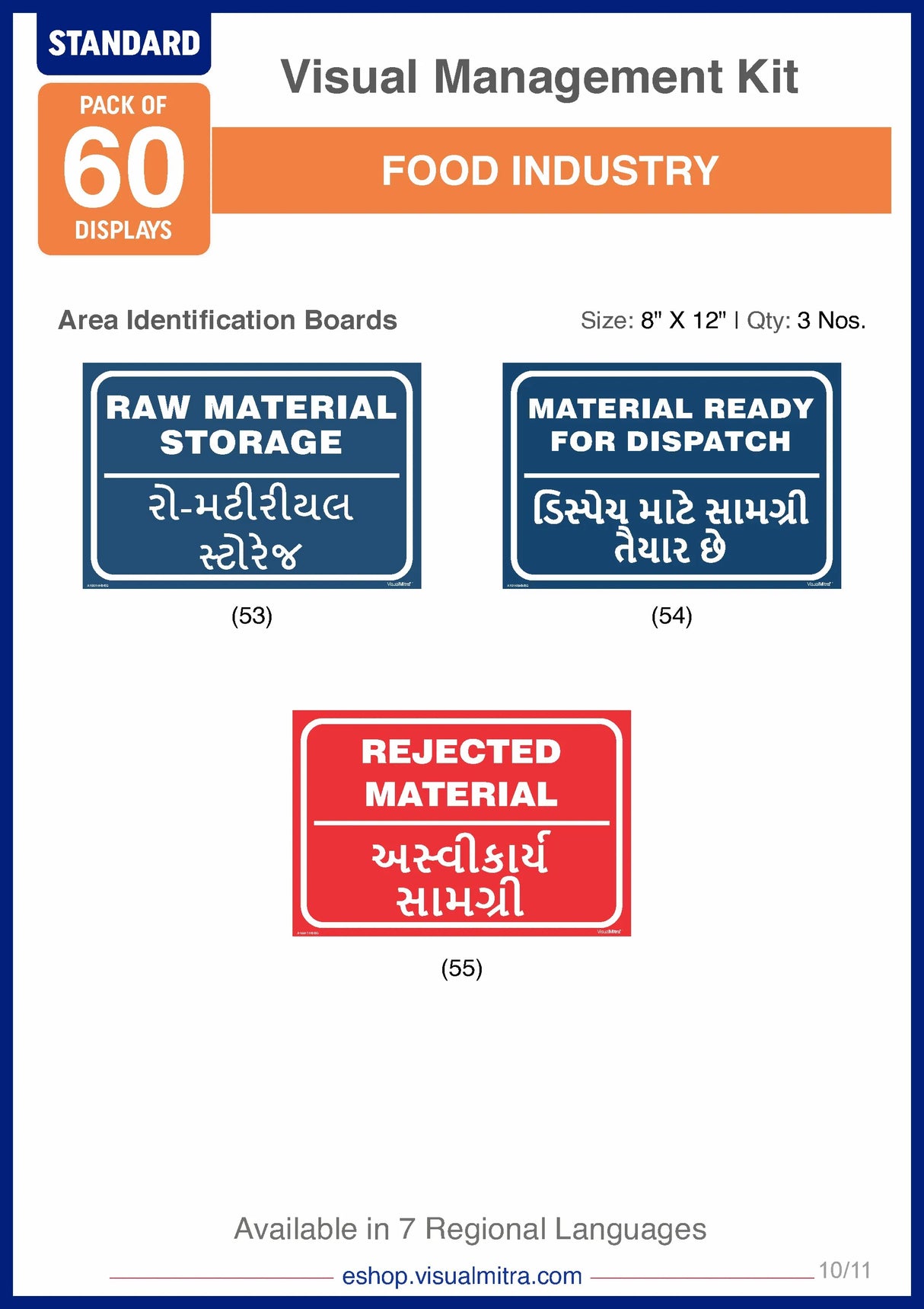 Standard Kit- Food Industry Visual Management Kit