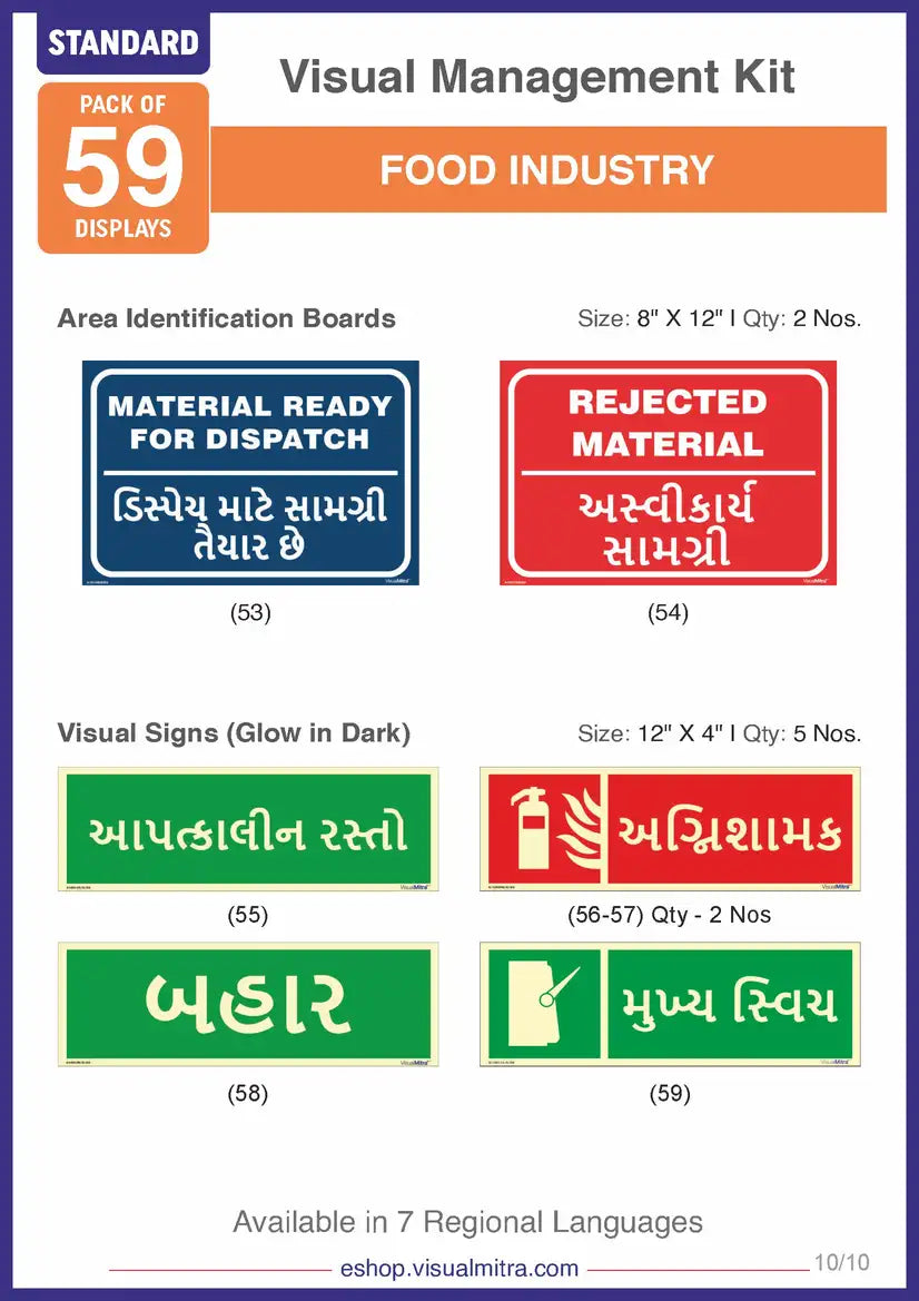 Standard Kit- Food Industry Visual Management Kit