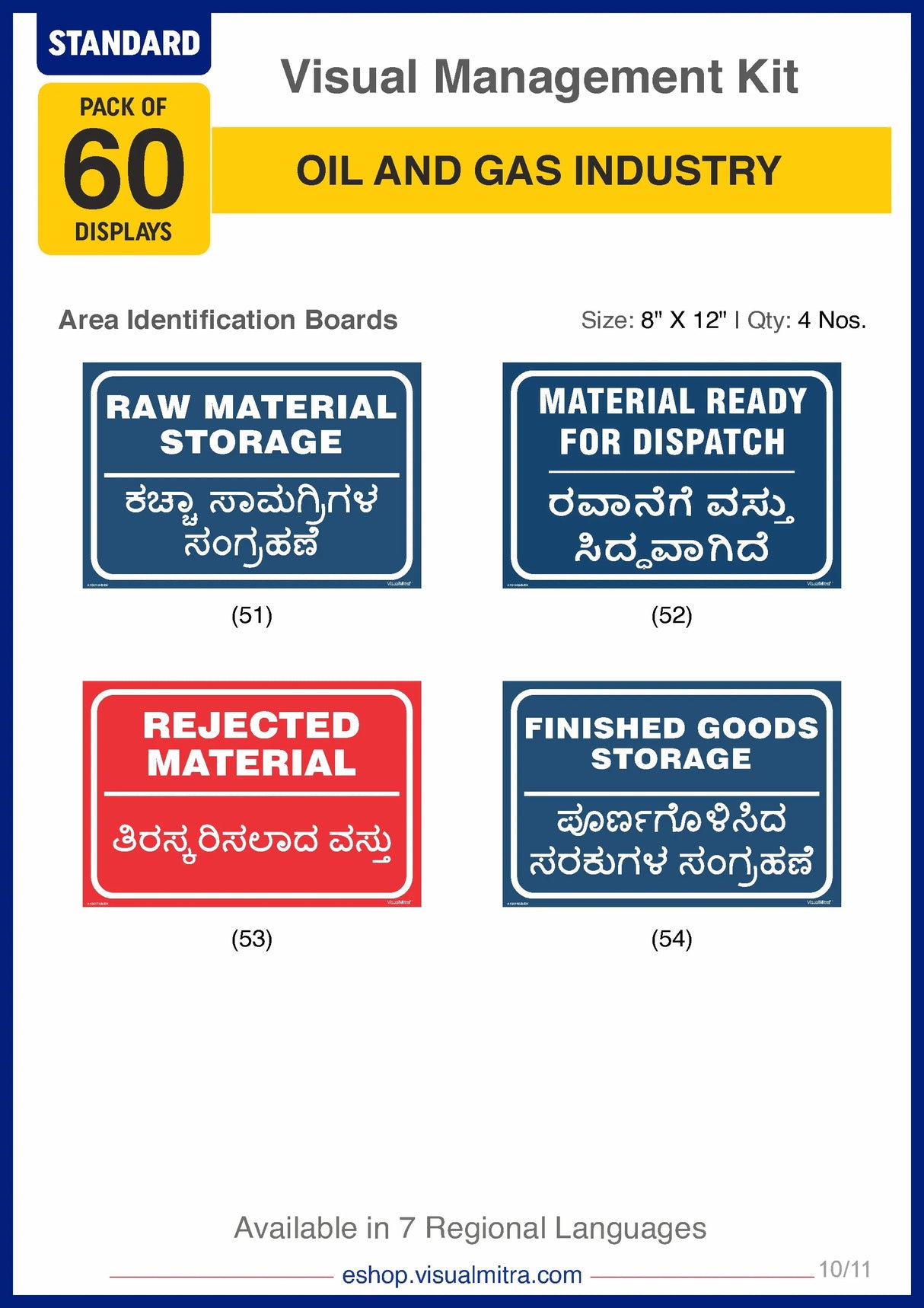 Standard Kit - Oil & Gas Industry Visual Management Kit