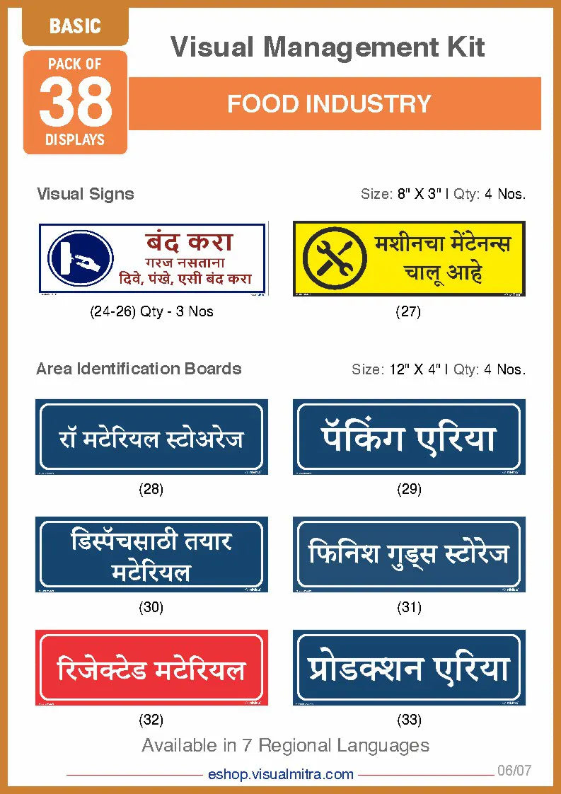 Basic Kit- Food Industry Visual Management Kit