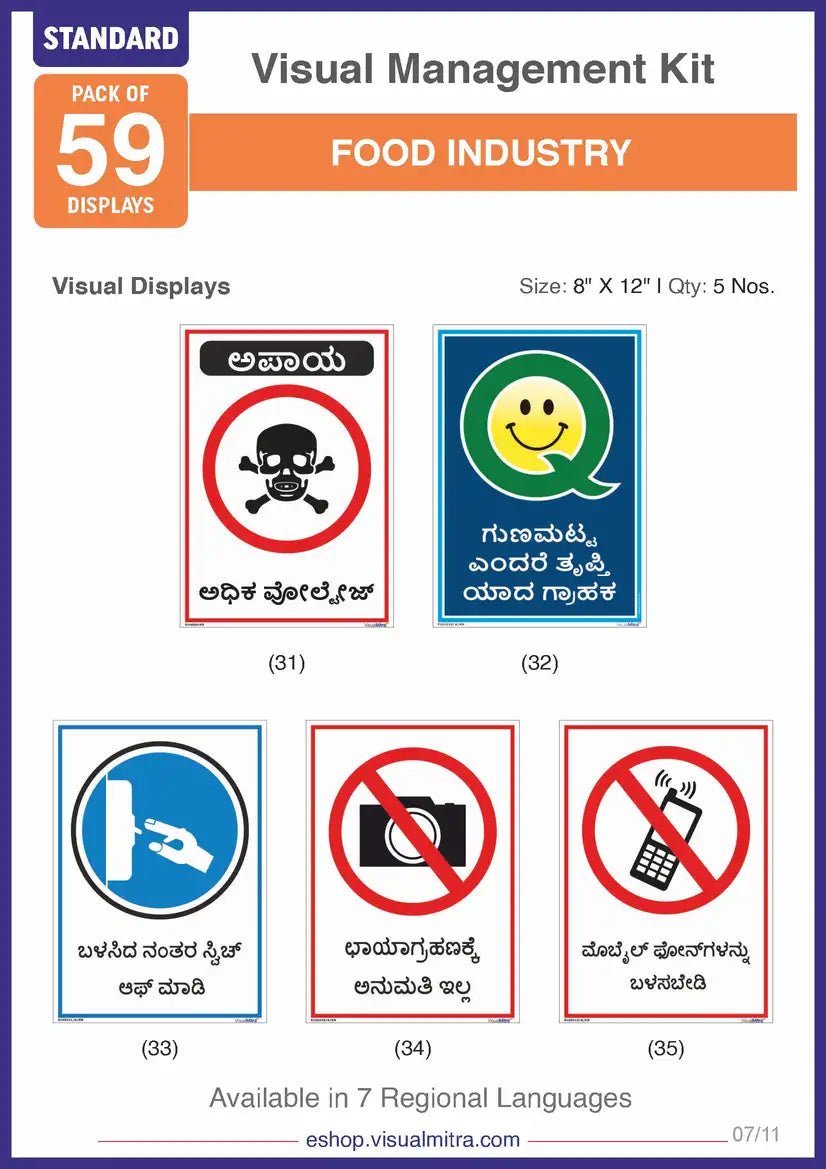 Standard Kit- Food Industry Visual Management Kit