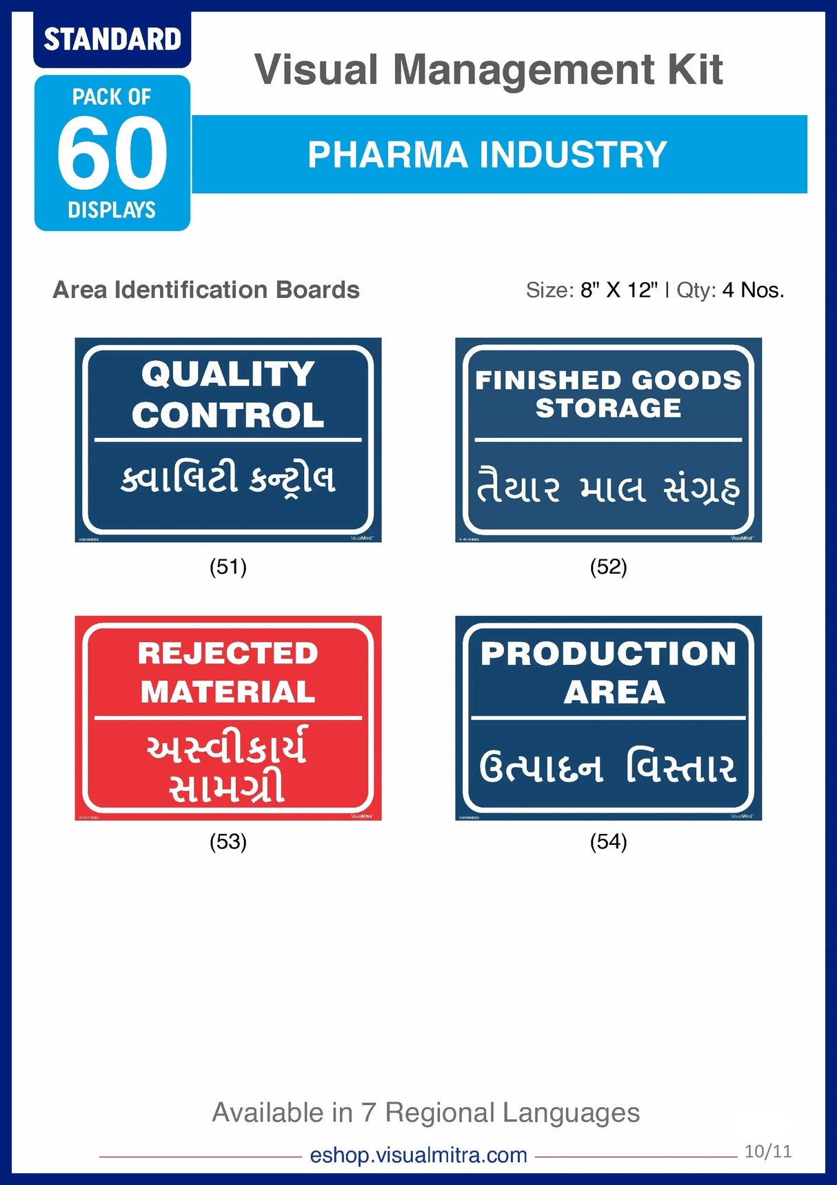 Standard Kit - Pharmaceutical Industry Visual Management Kit
