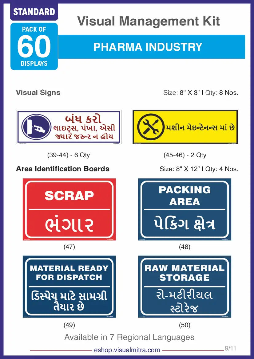 Standard Kit - Pharmaceutical Industry Visual Management Kit