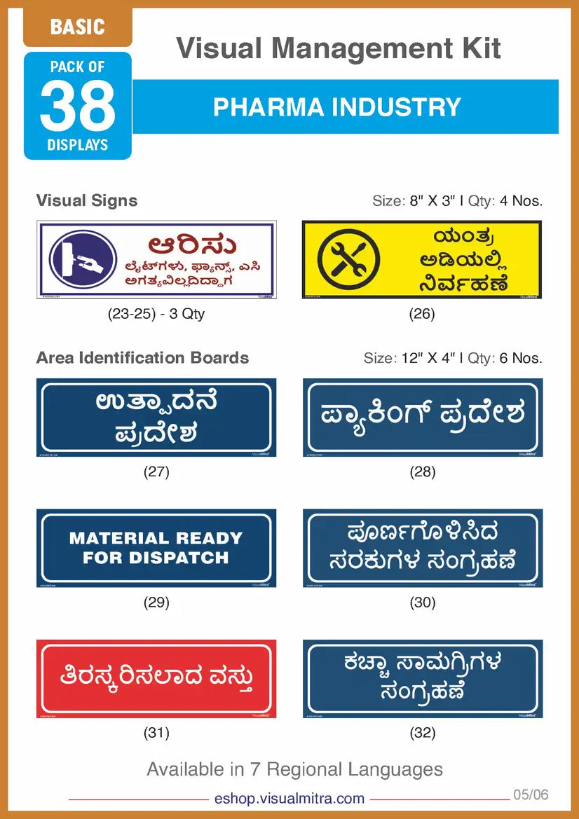 Basic Kit - Pharmaceutical Industry Visual Management Kit
