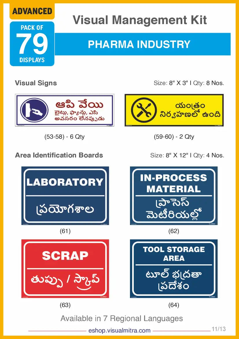 Advanced Kit - Pharmaceutical Industry Visual Management Kit