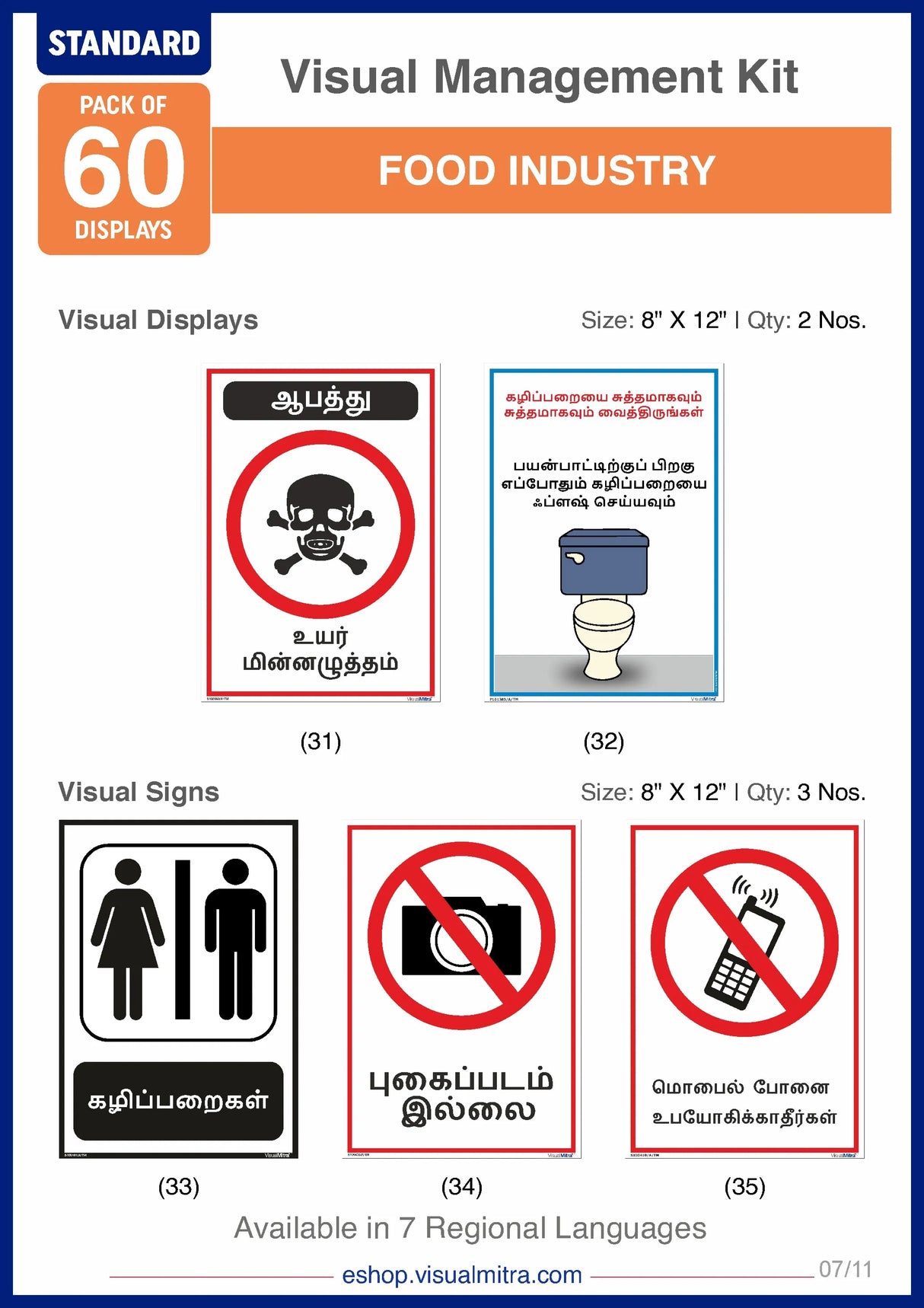 Standard Kit- Food Industry Visual Management Kit