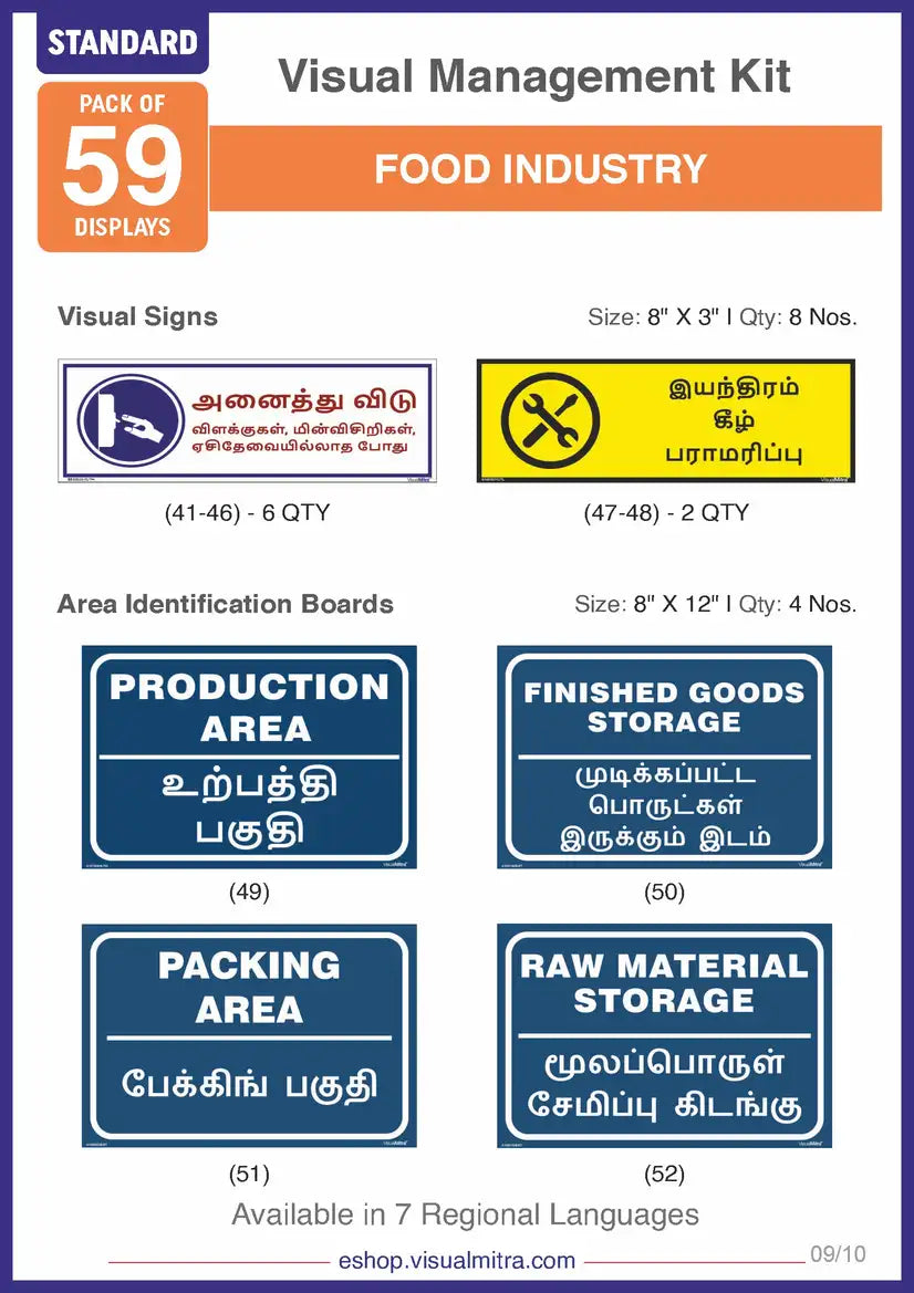 Standard Kit- Food Industry Visual Management Kit