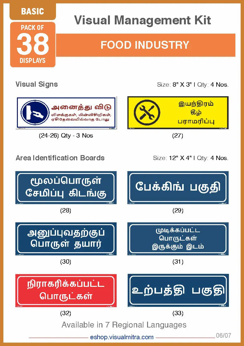 Basic Kit- Food Industry Visual Management Kit