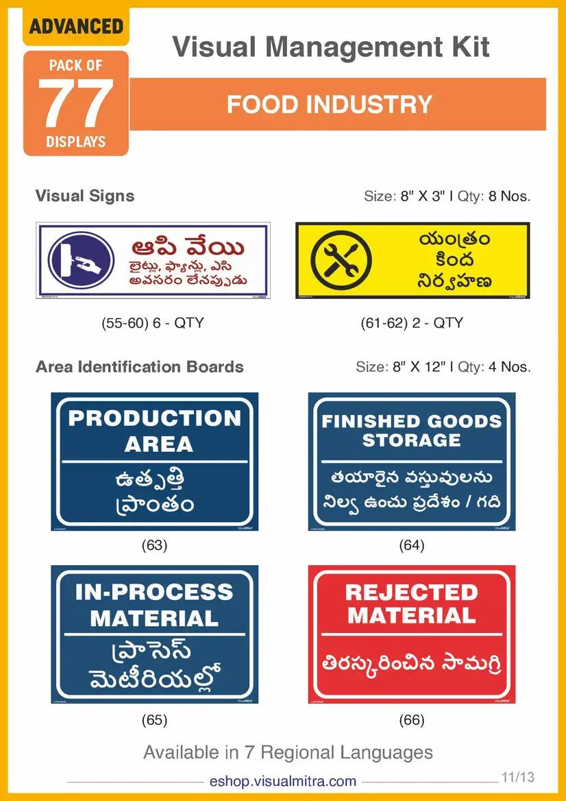 Advanced Kit - Food Industry Visual Management Kit