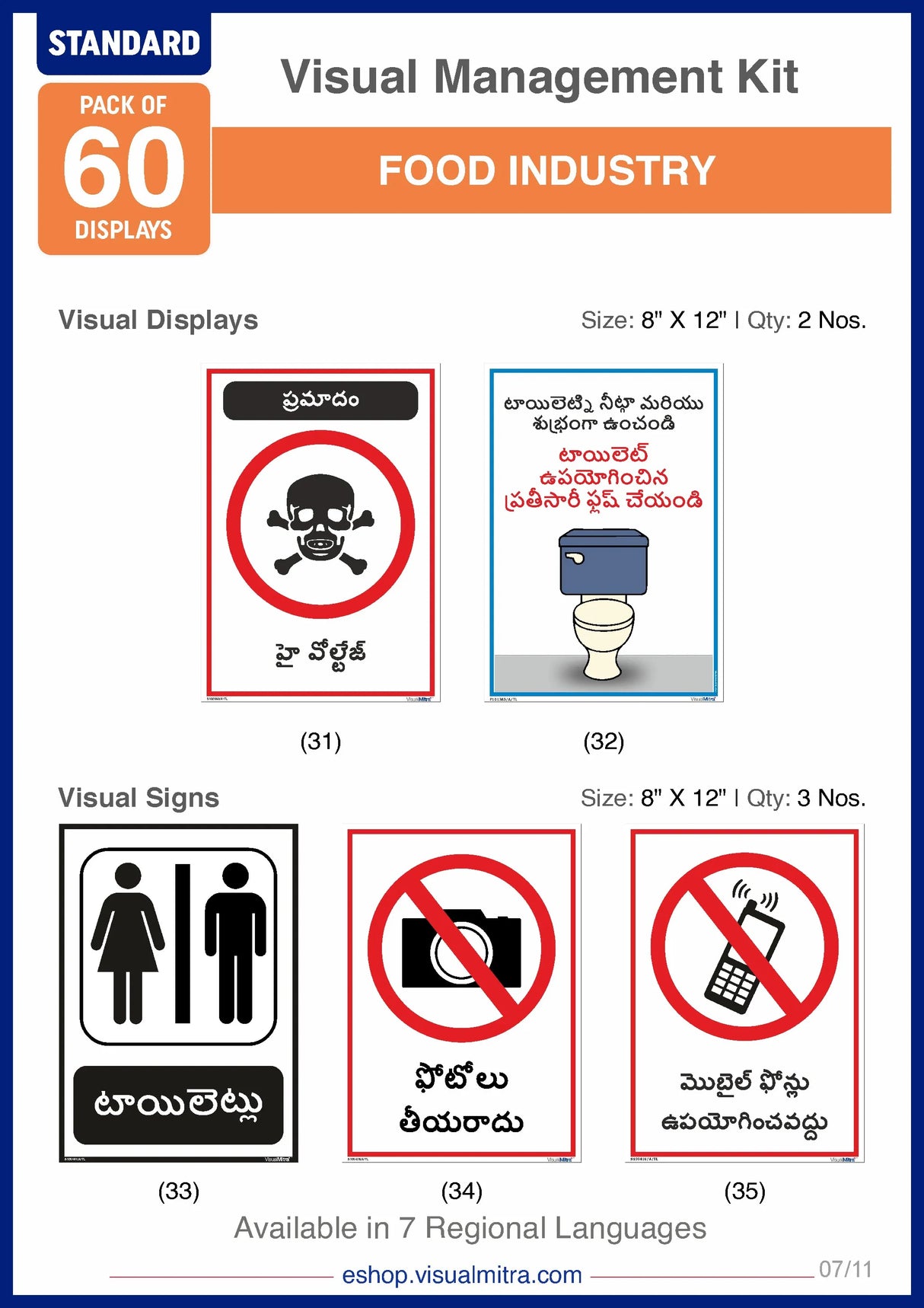 Standard Kit- Food Industry Visual Management Kit