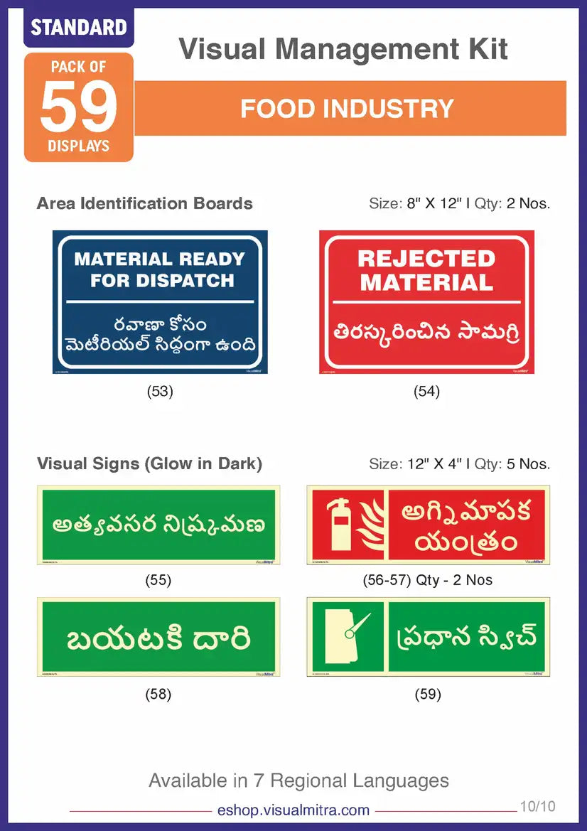 Standard Kit- Food Industry Visual Management Kit
