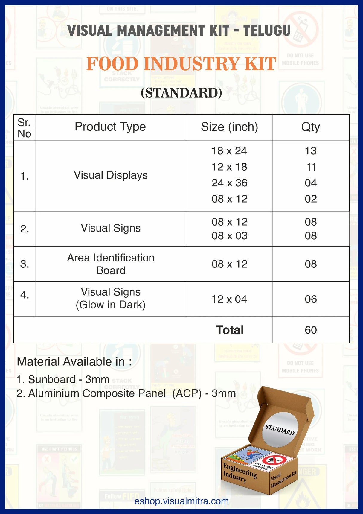 Standard Kit- Food Industry Visual Management Kit