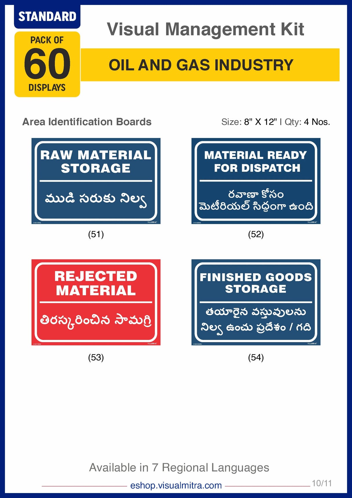 Standard Kit - Oil & Gas Industry Visual Management Kit