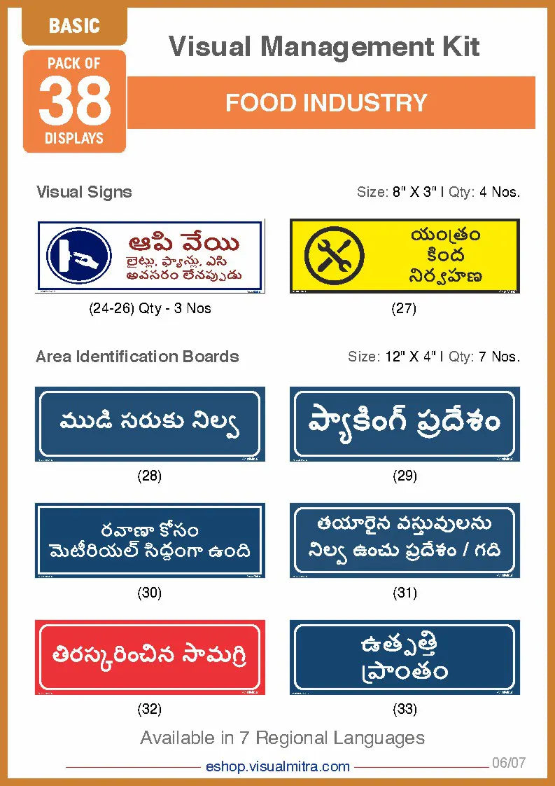 Basic Kit- Food Industry Visual Management Kit
