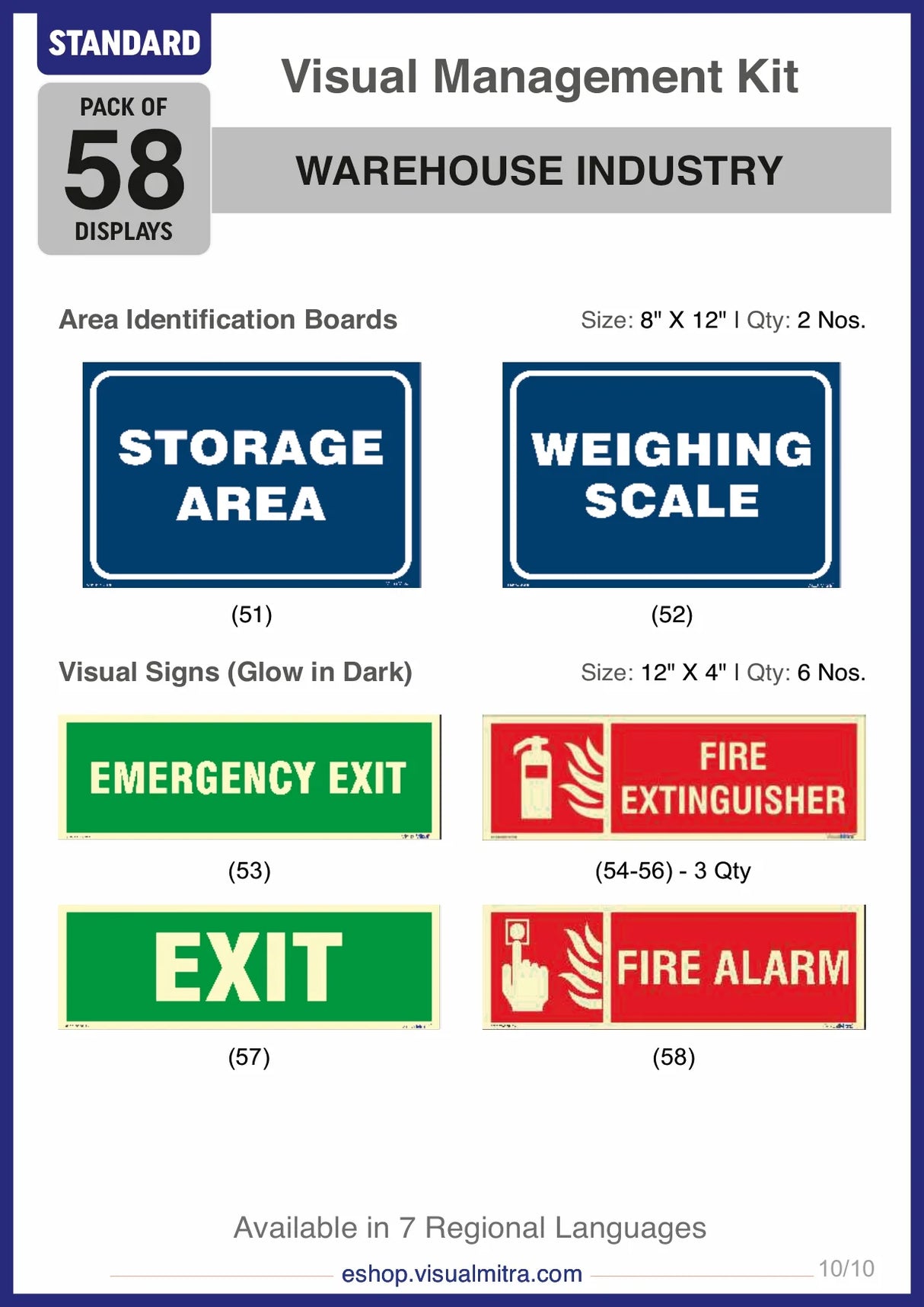 Standard Kit - Warehouse Industry Visual Management Kit
