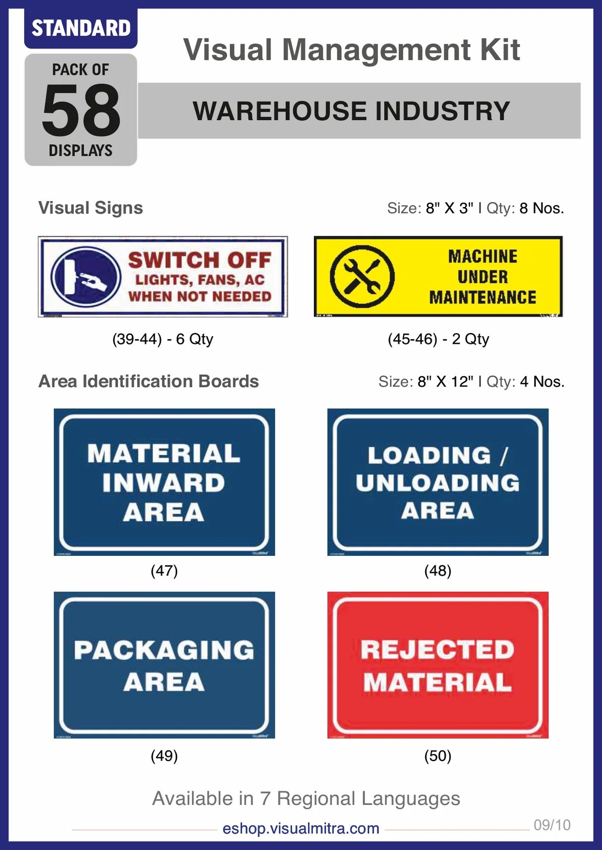 Standard Kit - Warehouse Industry Visual Management Kit