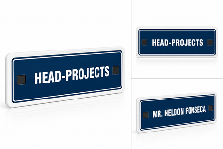 Powder Coated Name Plate with  Sticker.