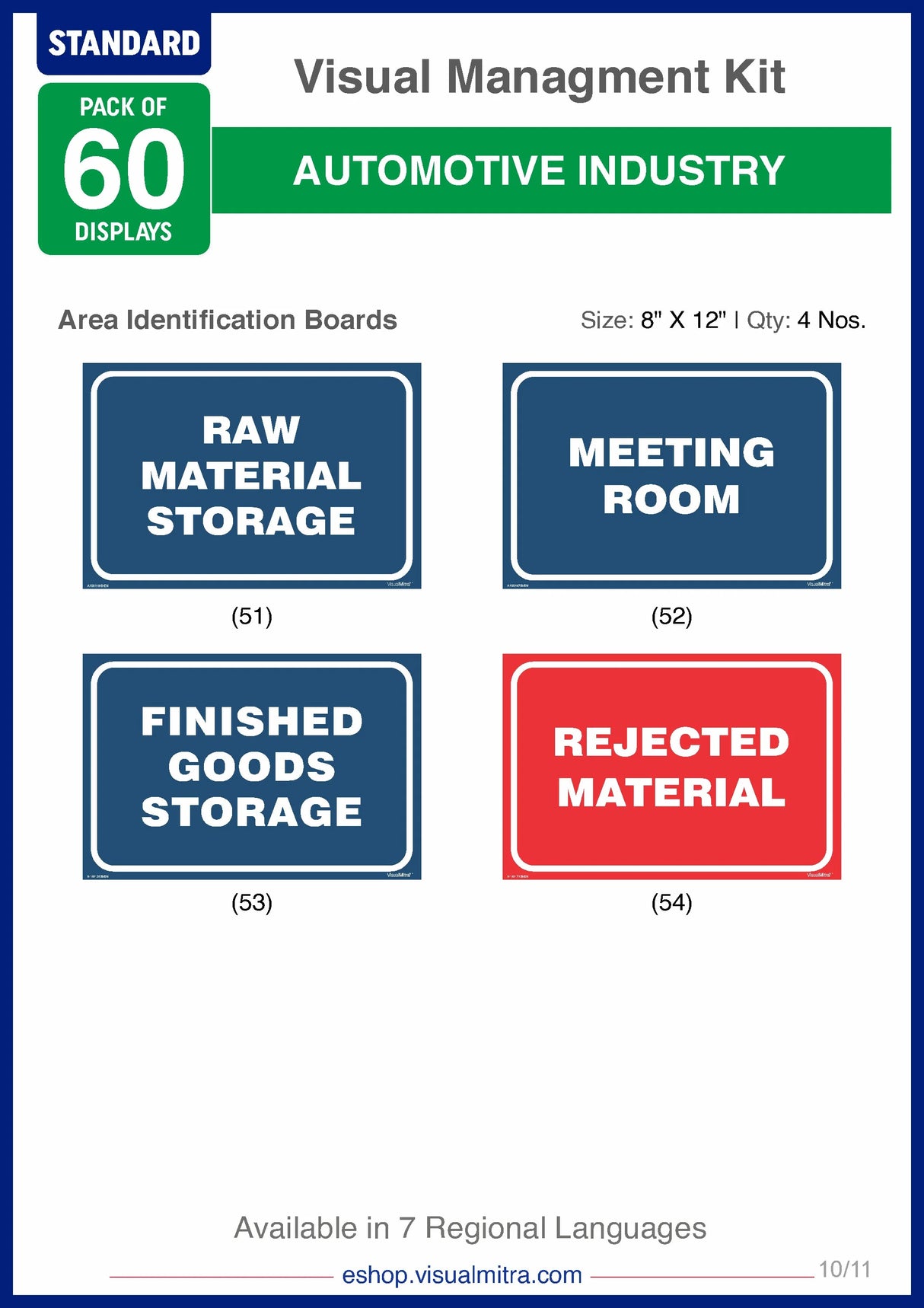 Standard Kit - Automotive Industry Visual Management Kit