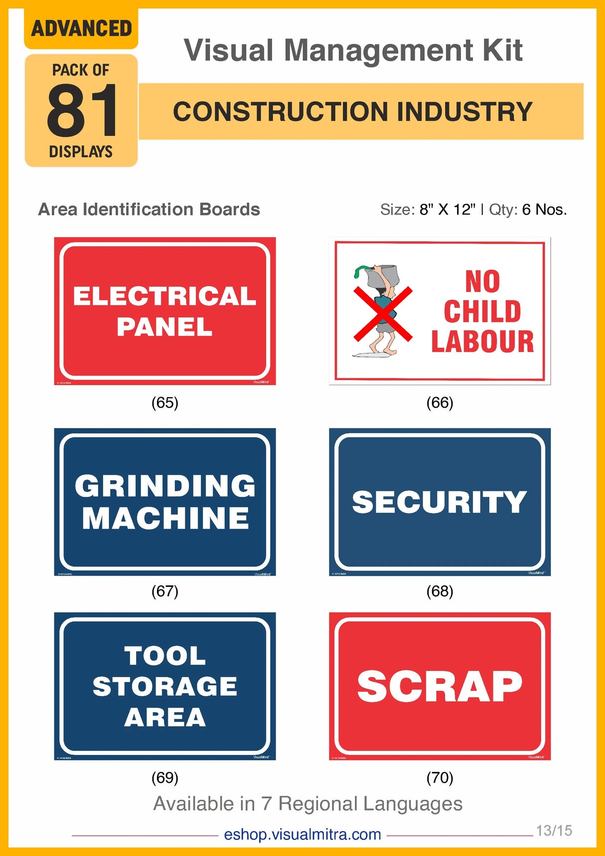 Advanced Kit - Construction  Industry Visual Management Kit